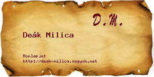 Deák Milica névjegykártya
